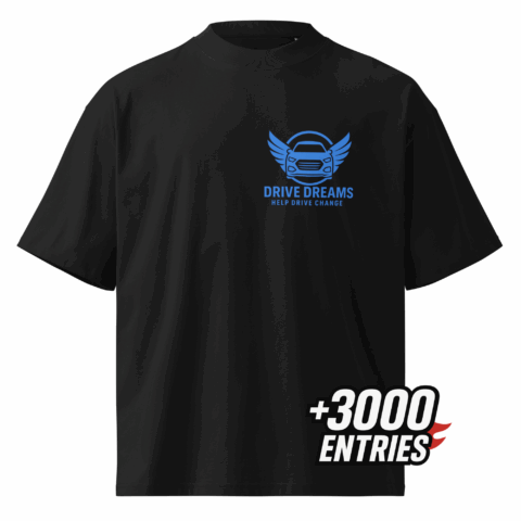 DDG Men's organic oversized Black high neck t-shirt Blue Logo