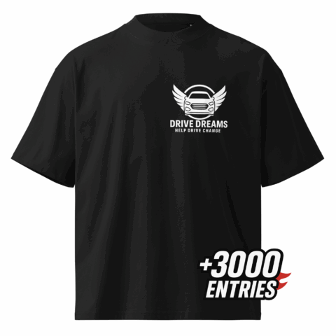 DDG Men's organic oversized Black high neck t-shirt White Logo