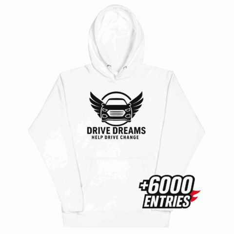 Unisex Hoodie White – Black Logo