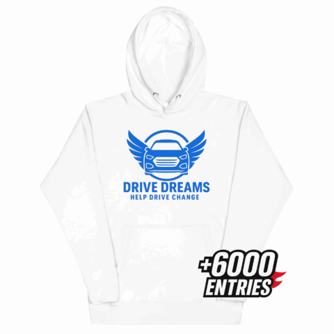 Unisex Hoodie White – Blue Logo
