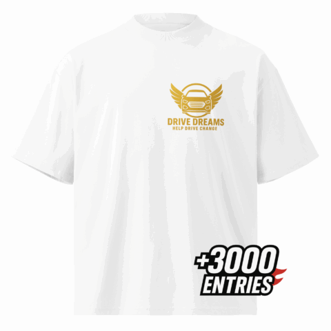 DDG Men's organic oversized White high neck t-shirt Gold Logo
