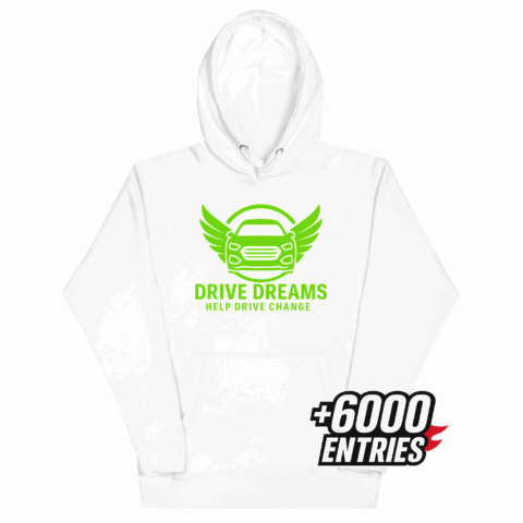 Unisex Hoodie White – Green Logo