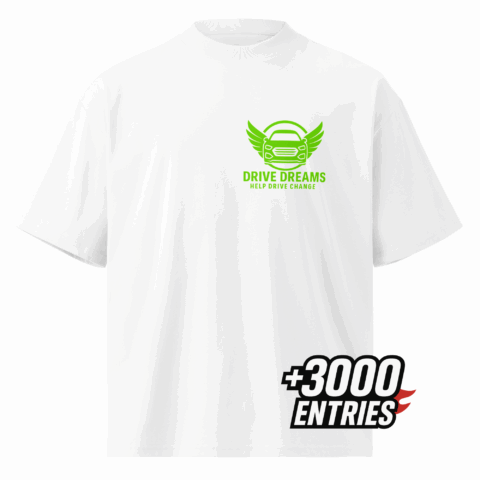 DDG Men's organic oversized White high neck t-shirt Green Logo