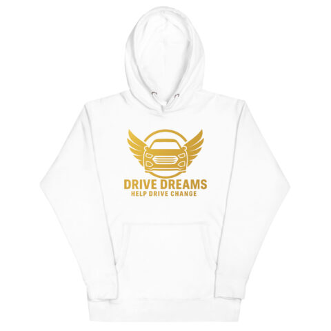 Unisex Hoodie White - Gold Logo